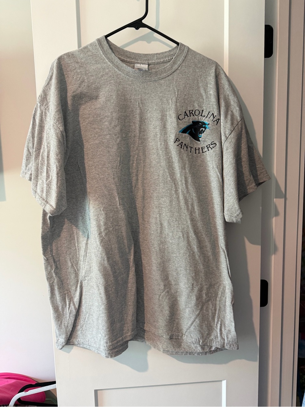 Gildan Gray Carolina Panthers Short Sleeve Logo Tee
